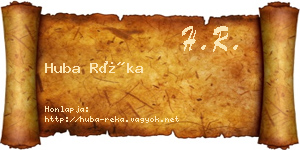 Huba Réka névjegykártya